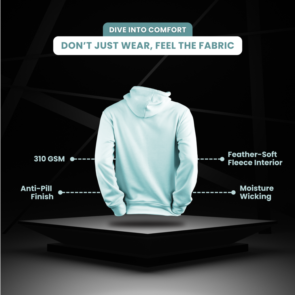 Skyline Solid Aqua Hoodie