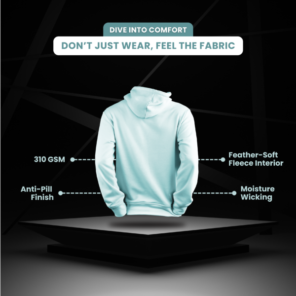 Skyline Solid Aqua Hoodie