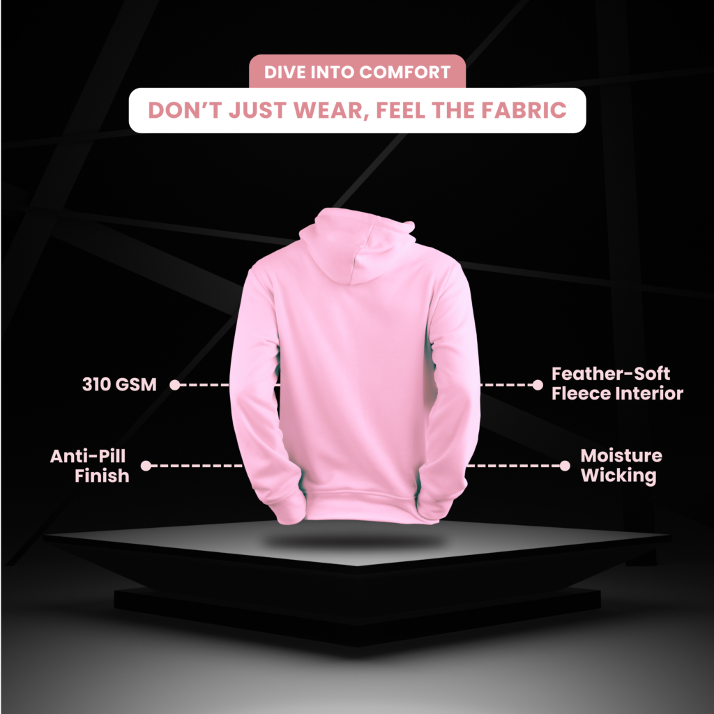 Dusty Rose Solid Hoodie Anime