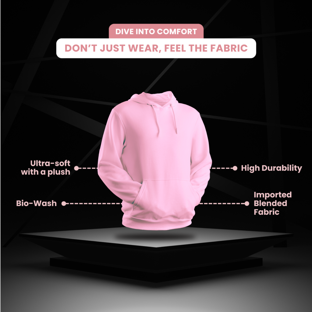 Dusty Rose Solid Hoodie Anime
