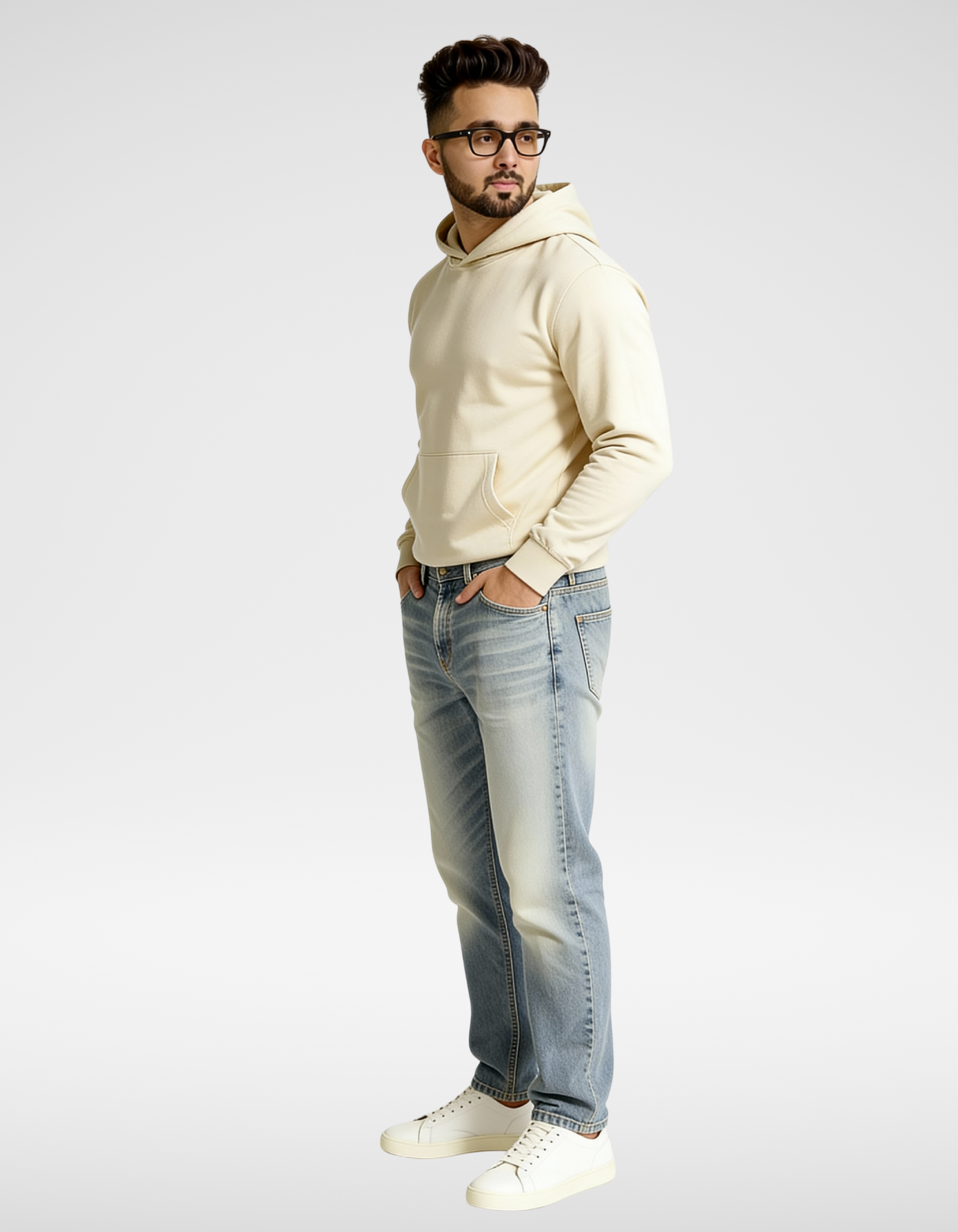 Beige Regular Fit Hoodie (2)