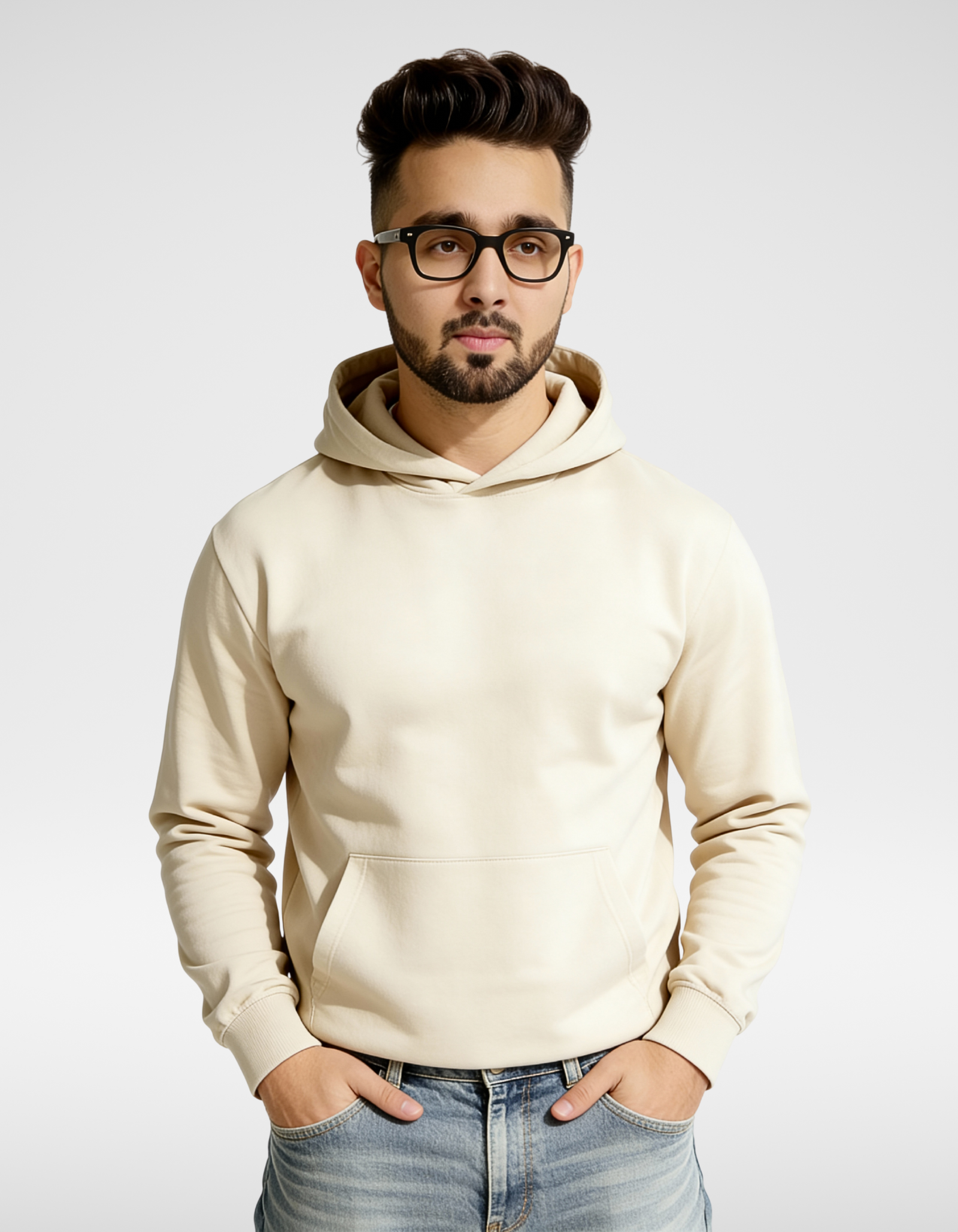 Beige Regular Fit Hoodie (3)