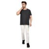 Men's Solid Black Cotton T-shirt (Oversized)