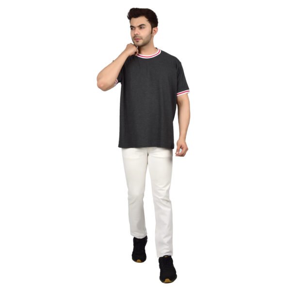 Men's Solid Black Cotton T-shirt (Oversized)