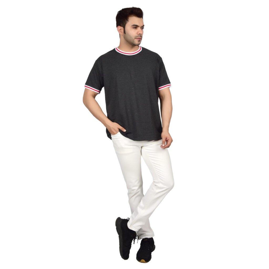 Men’s Solid Black Cotton T-shirt (Oversized)