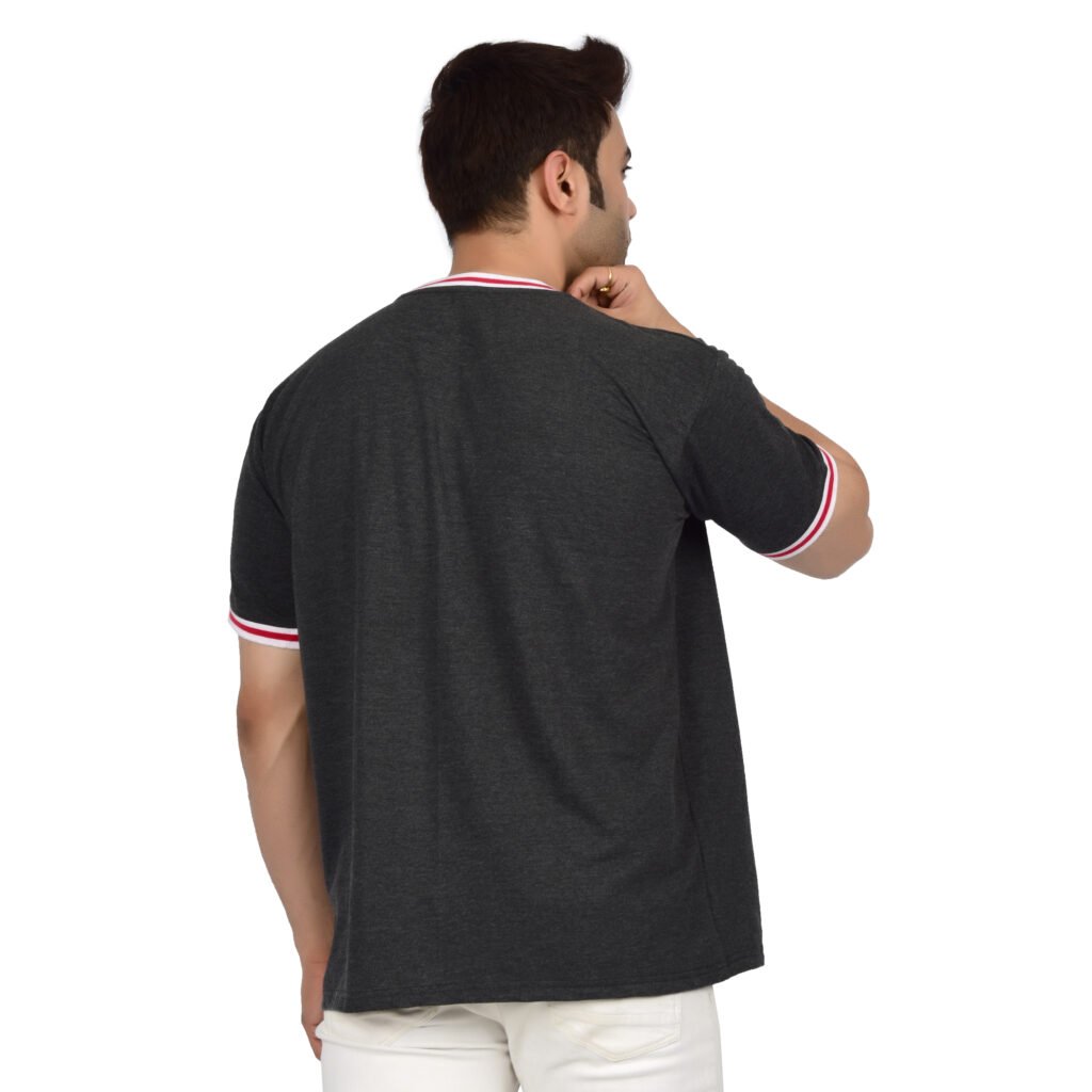 Men’s Solid Black Cotton T-shirt (Oversized)