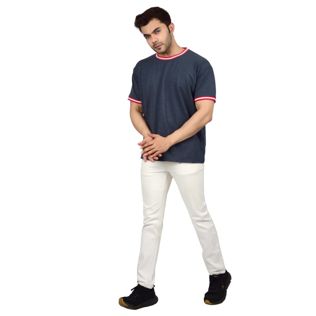 Men’s Solid Blue T-shirt (Oversized)