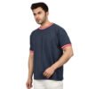 Men's Solid Blue T-shirt (Oversized)