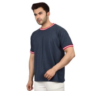 Men's Solid Blue T-shirt (Oversized)