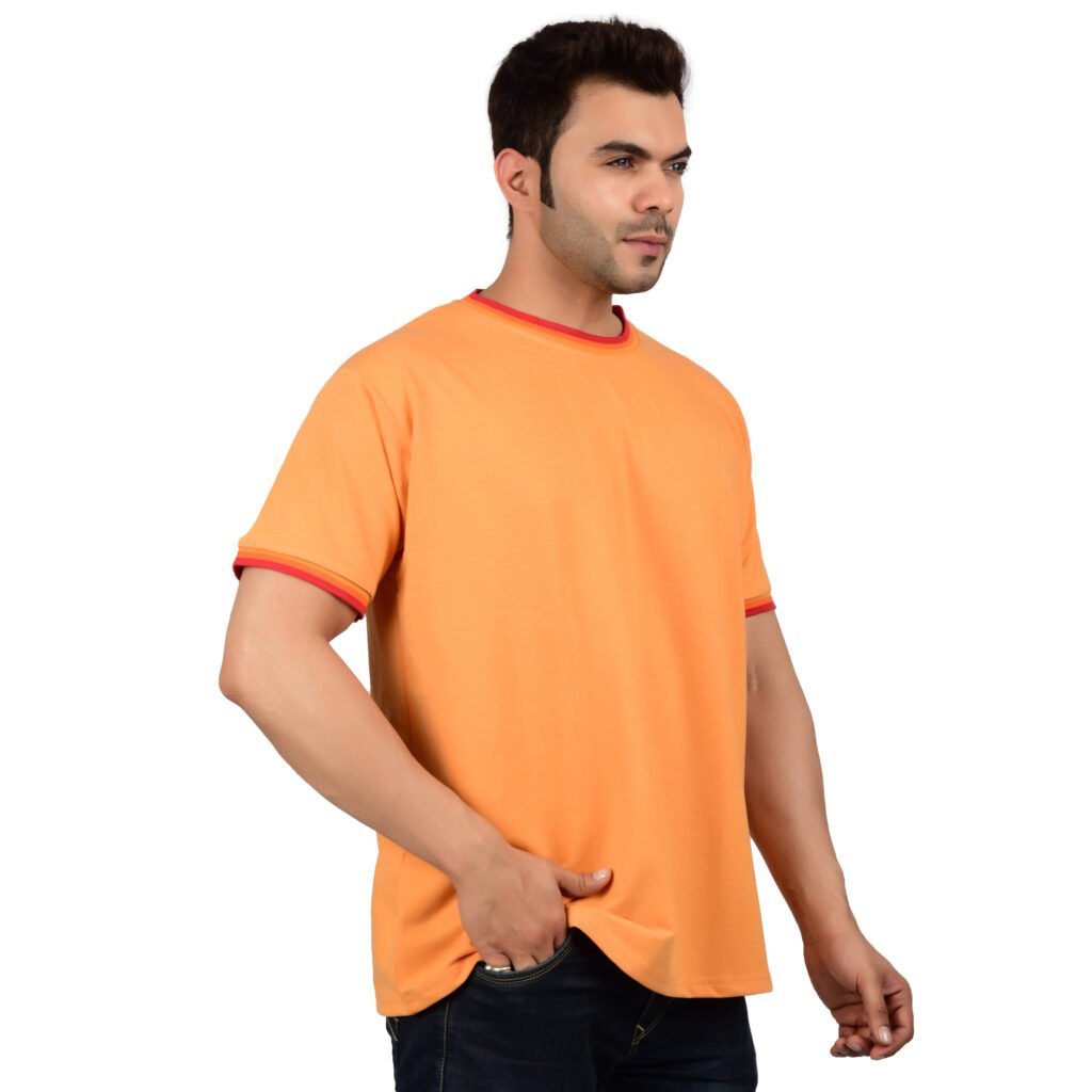 Men’s Solid Orange Cotton T-shirt (Oversized)