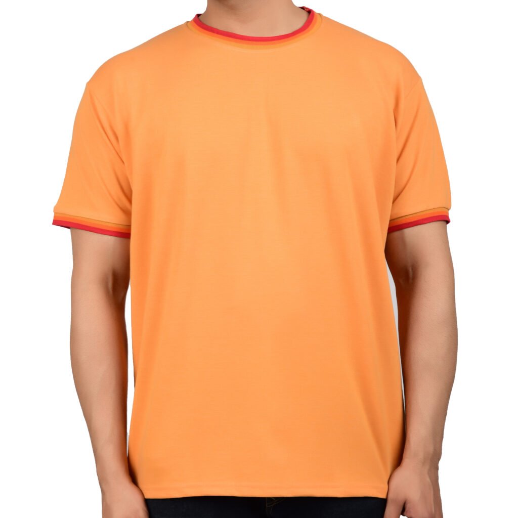 Men’s Solid Orange Cotton T-shirt (Oversized)