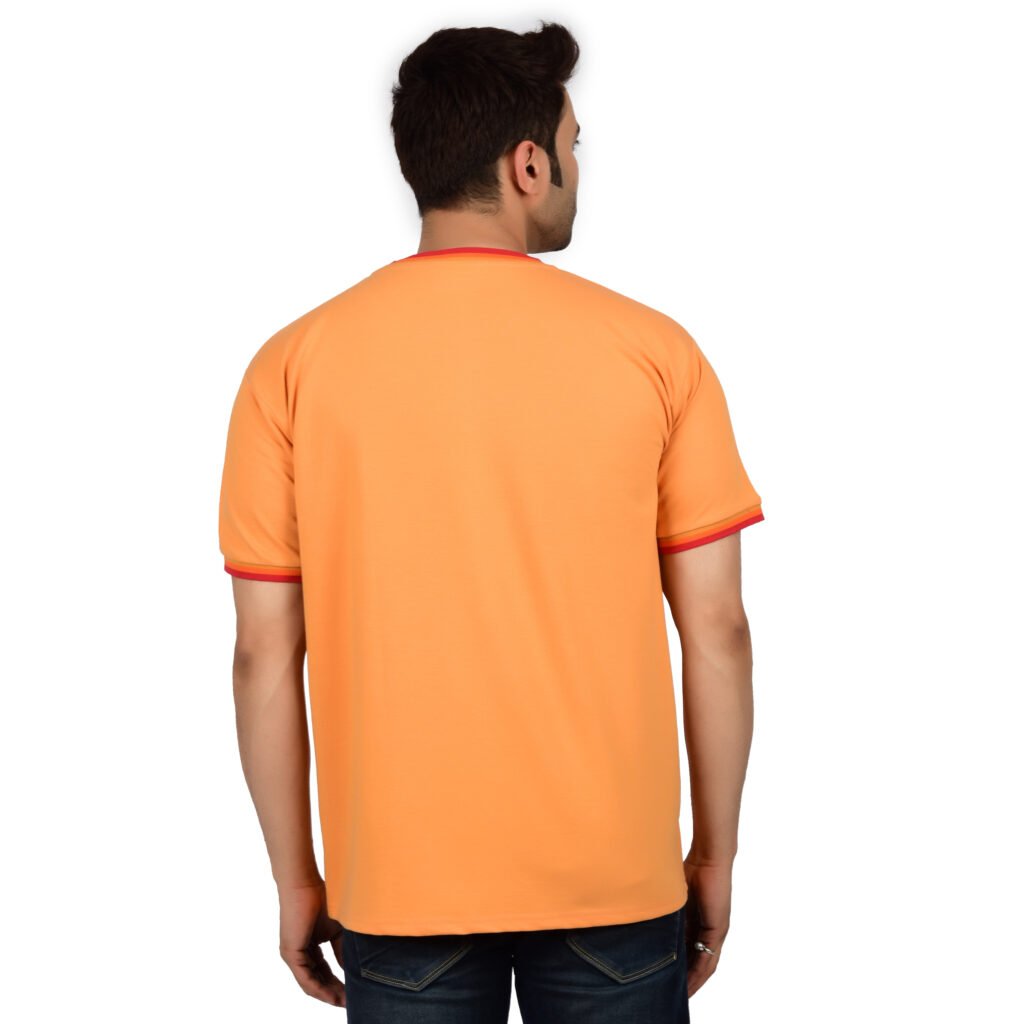 Men’s Solid Orange Cotton T-shirt (Oversized)
