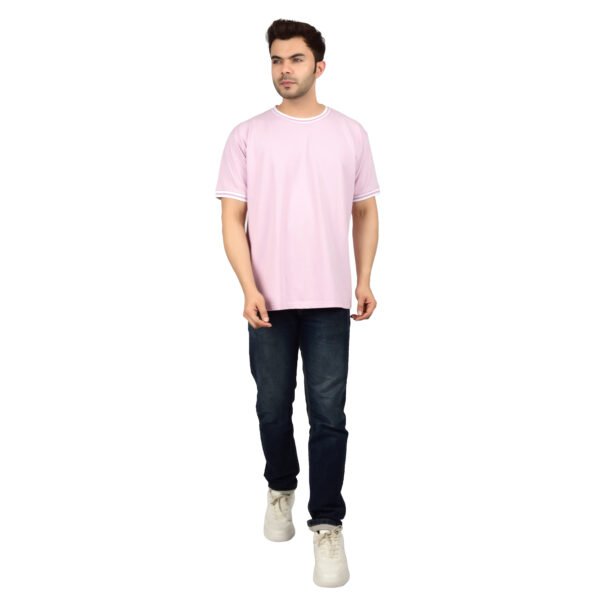 Men's Solid Pink Cotton T-shirt (Oversized)