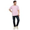 Men's Solid Pink Cotton T-shirt (Oversized)