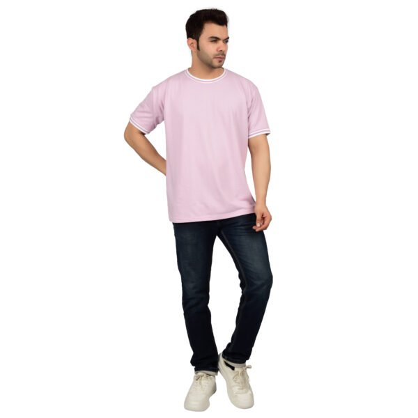 Men's Solid Pink Cotton T-shirt (Oversized)
