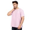 Men's Solid Pink Cotton T-shirt (Oversized)
