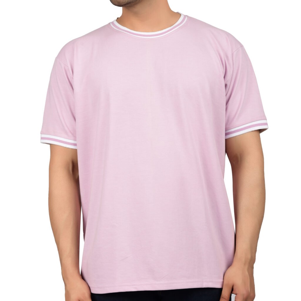 Men’s Solid Pink Cotton T-shirt (Oversized)