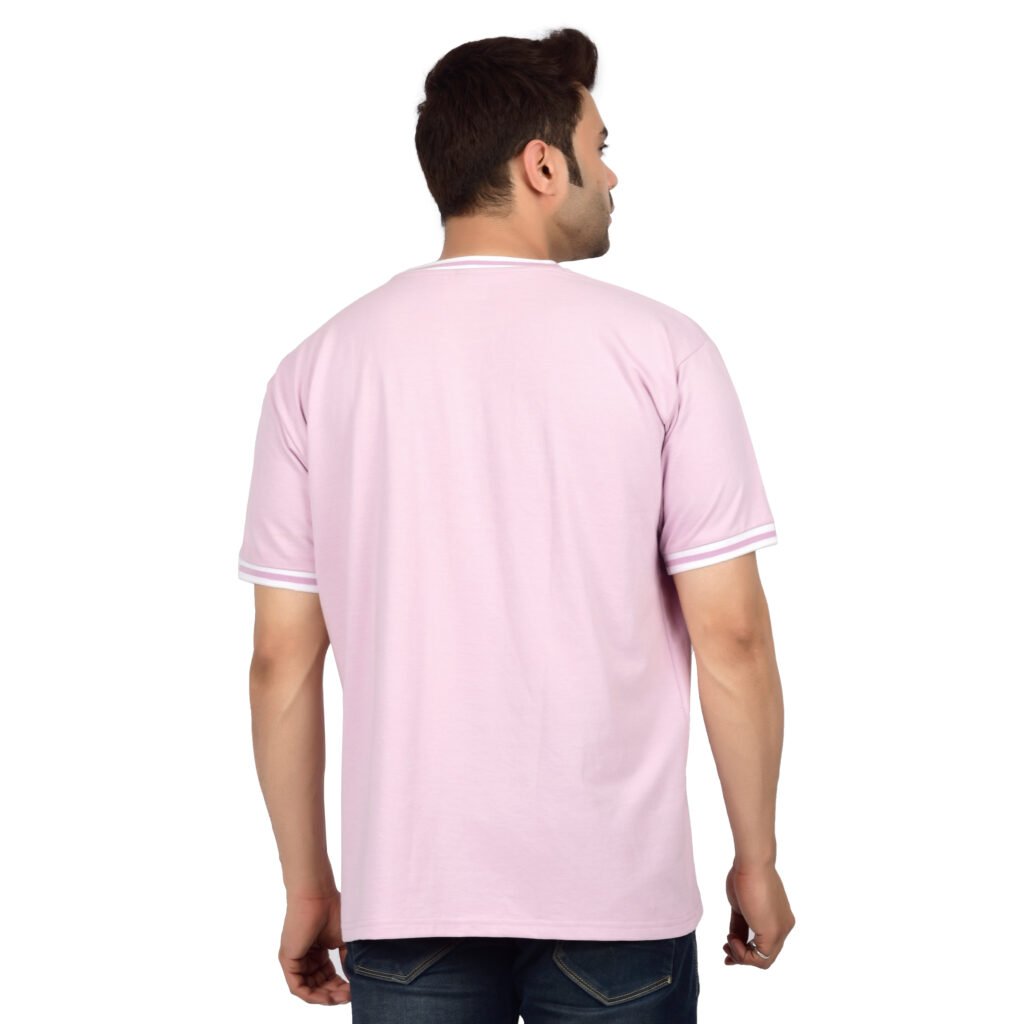 Men’s Solid Pink Cotton T-shirt (Oversized)