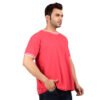 Men's Solid Black Red T-shirt (Oversized)