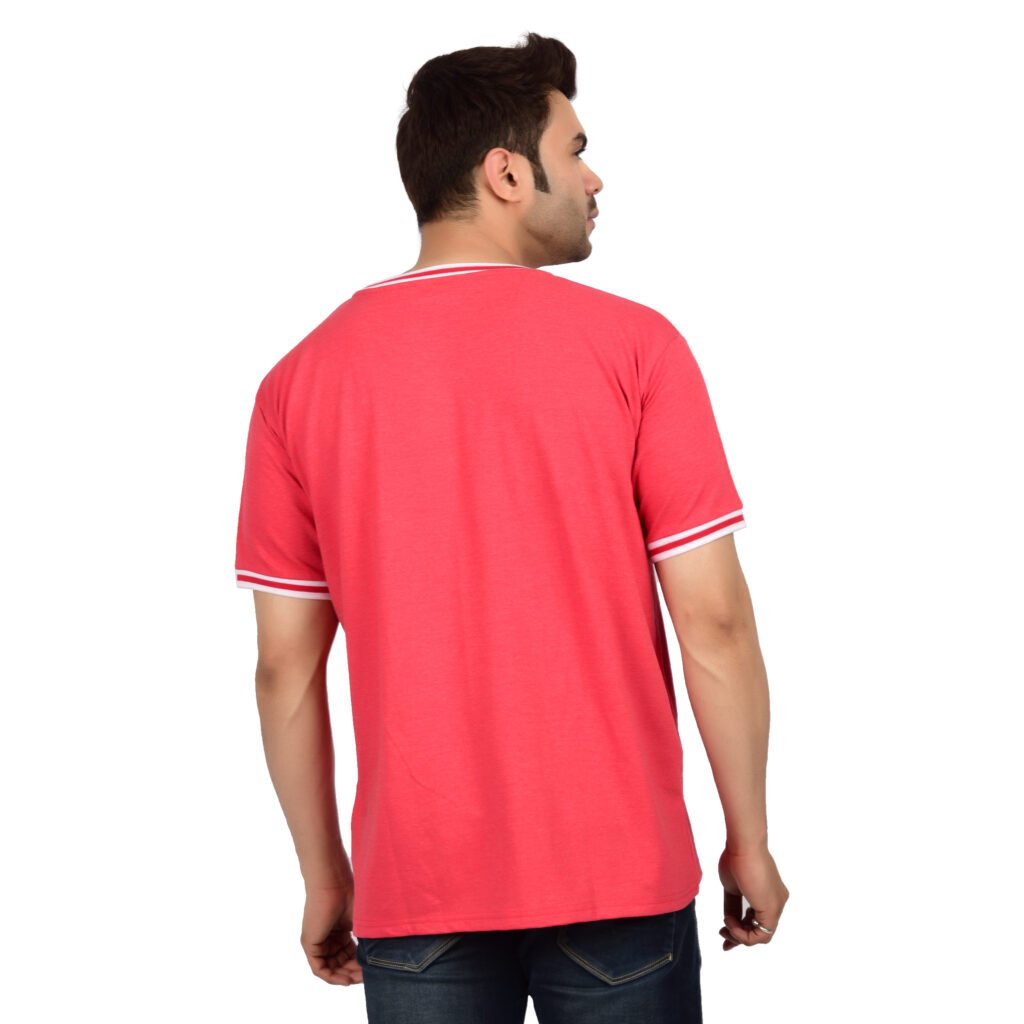 Men’s Solid Black Red T-shirt (Oversized)