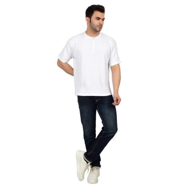 Men's Solid White Cotton T-shirt (Oversized)