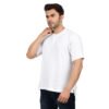 Men's Solid White Cotton T-shirt (Oversized)
