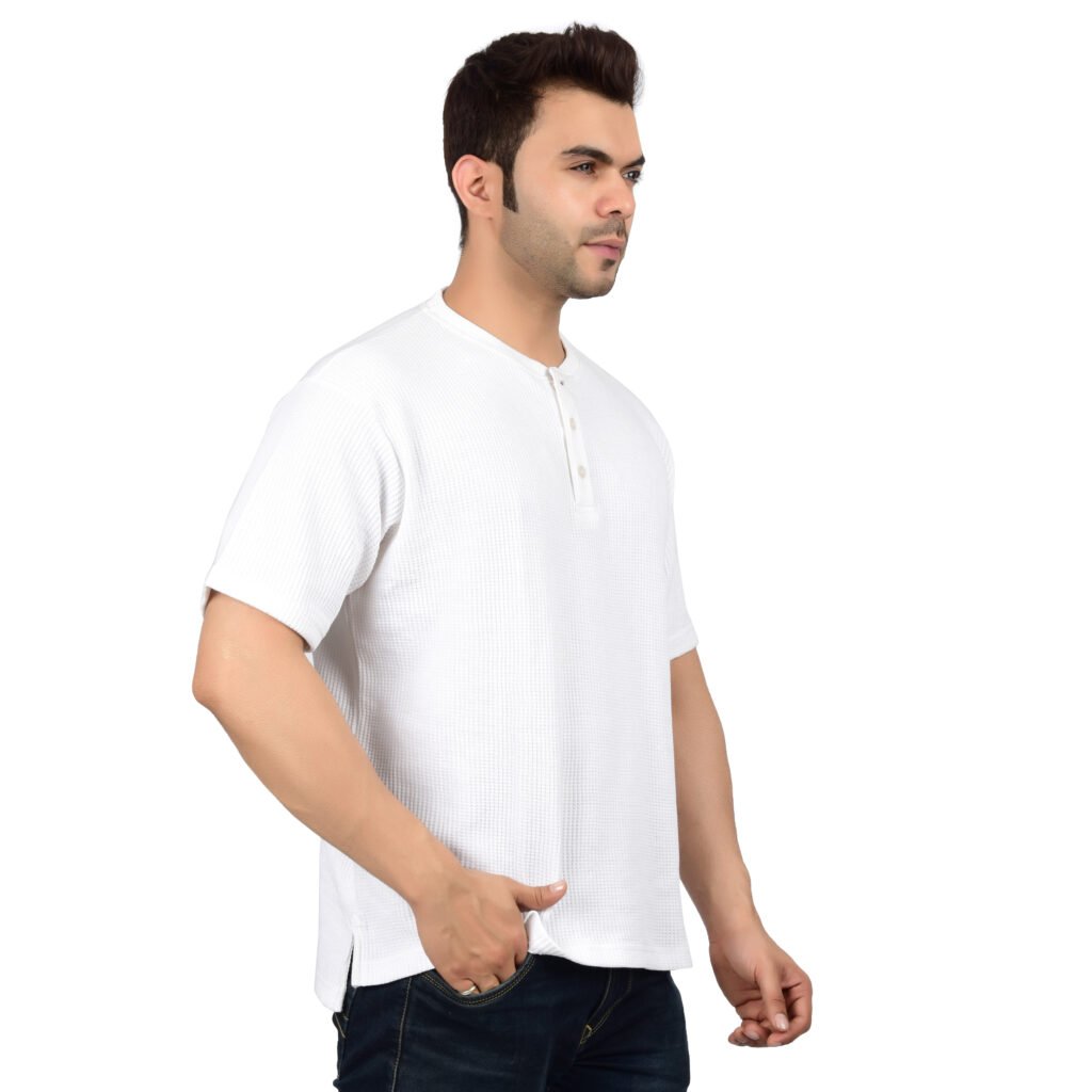 Men’s Solid White Cotton T-shirt (Oversized)