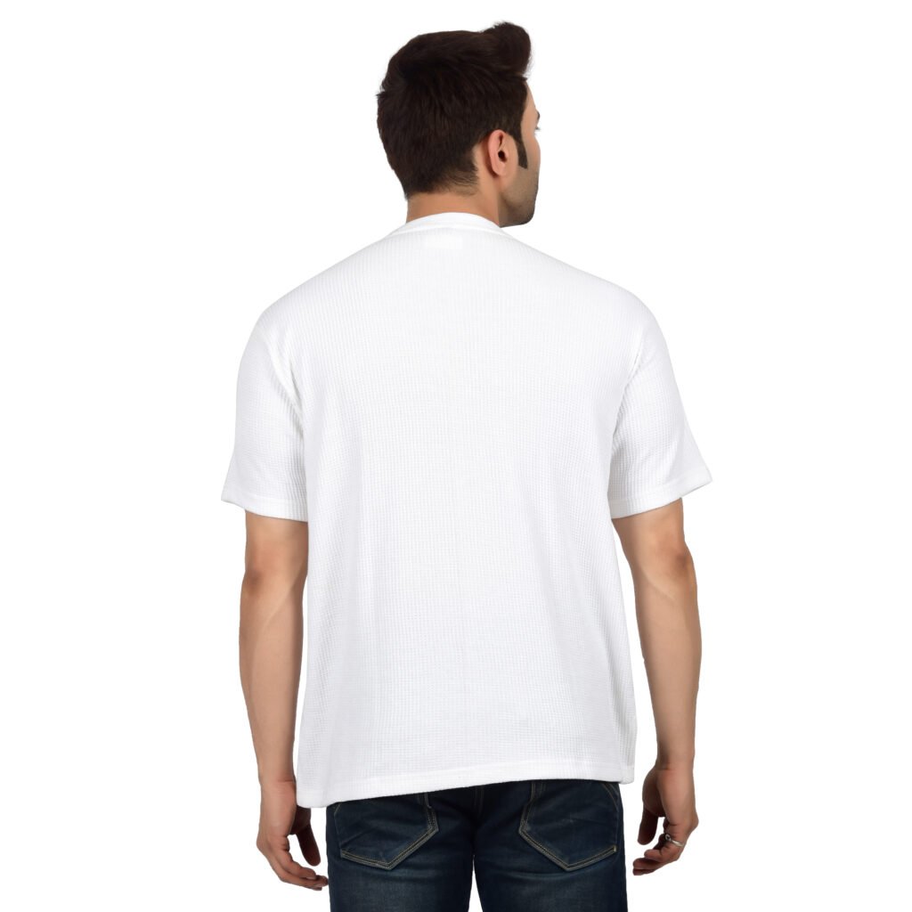 Men’s Solid White Cotton T-shirt (Oversized)