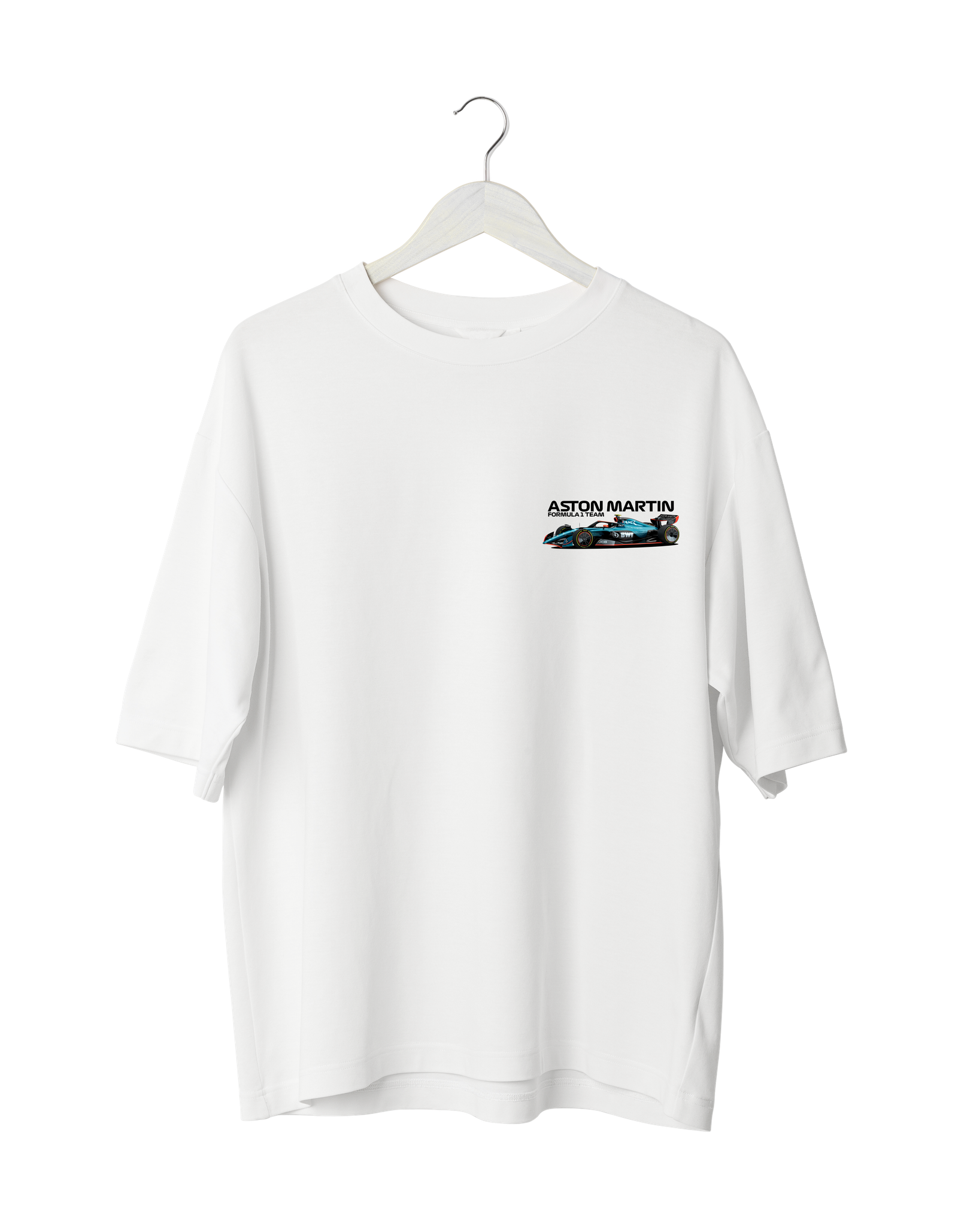 Aston Martin Formula 1 Team T-Shirt with detailed racing car graphic and Aston Martin branding