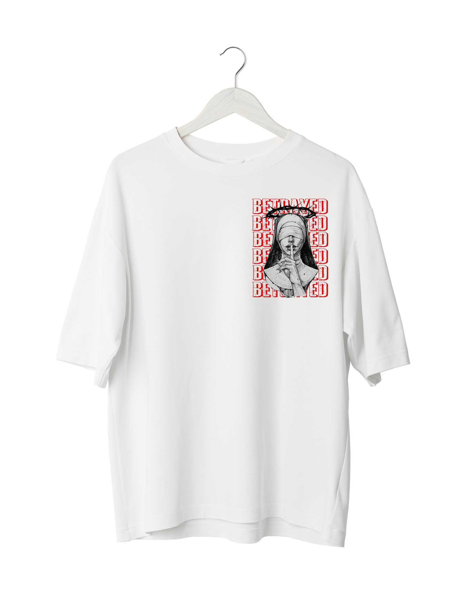 Betrayed T-Shirt  White  (OVERSIZED)
