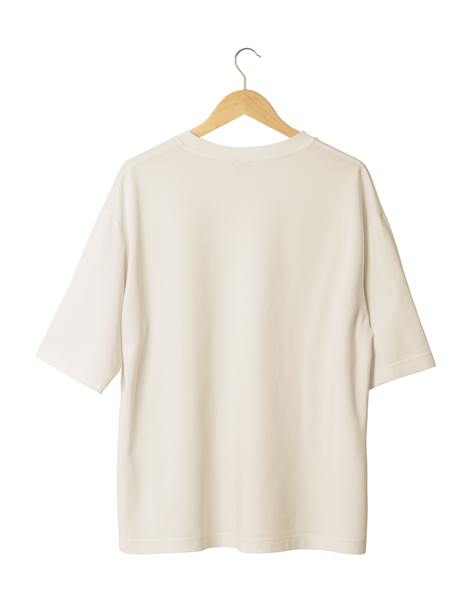 Beige Solid T-Shirt (Back)