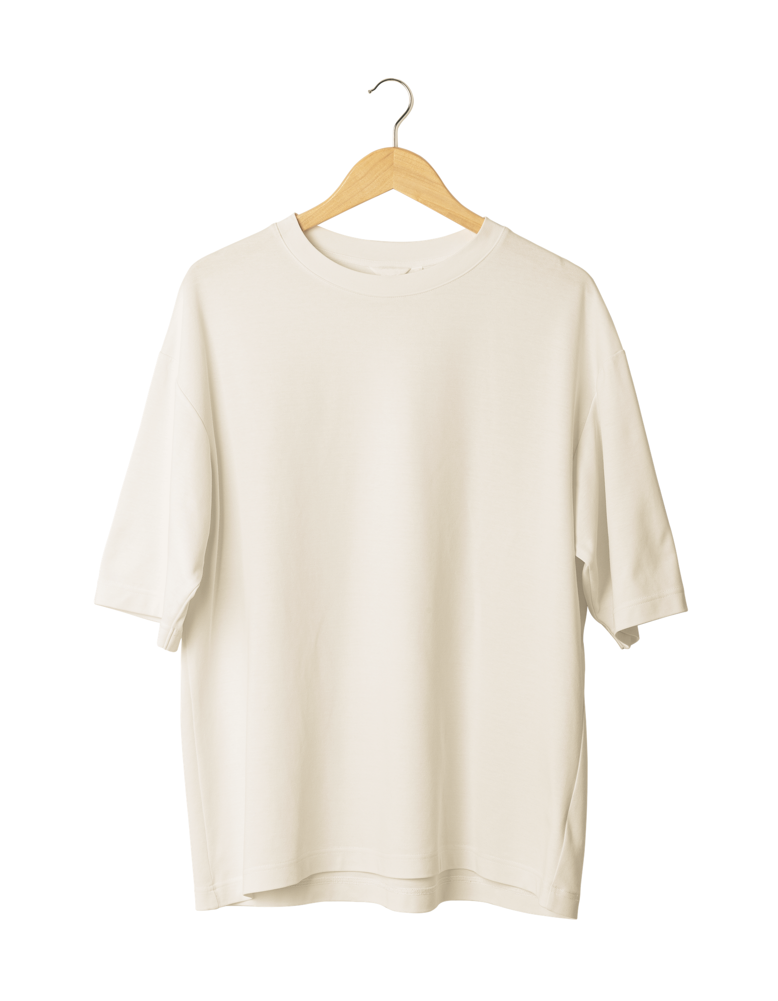 Beige Solid T-Shirt (Front)