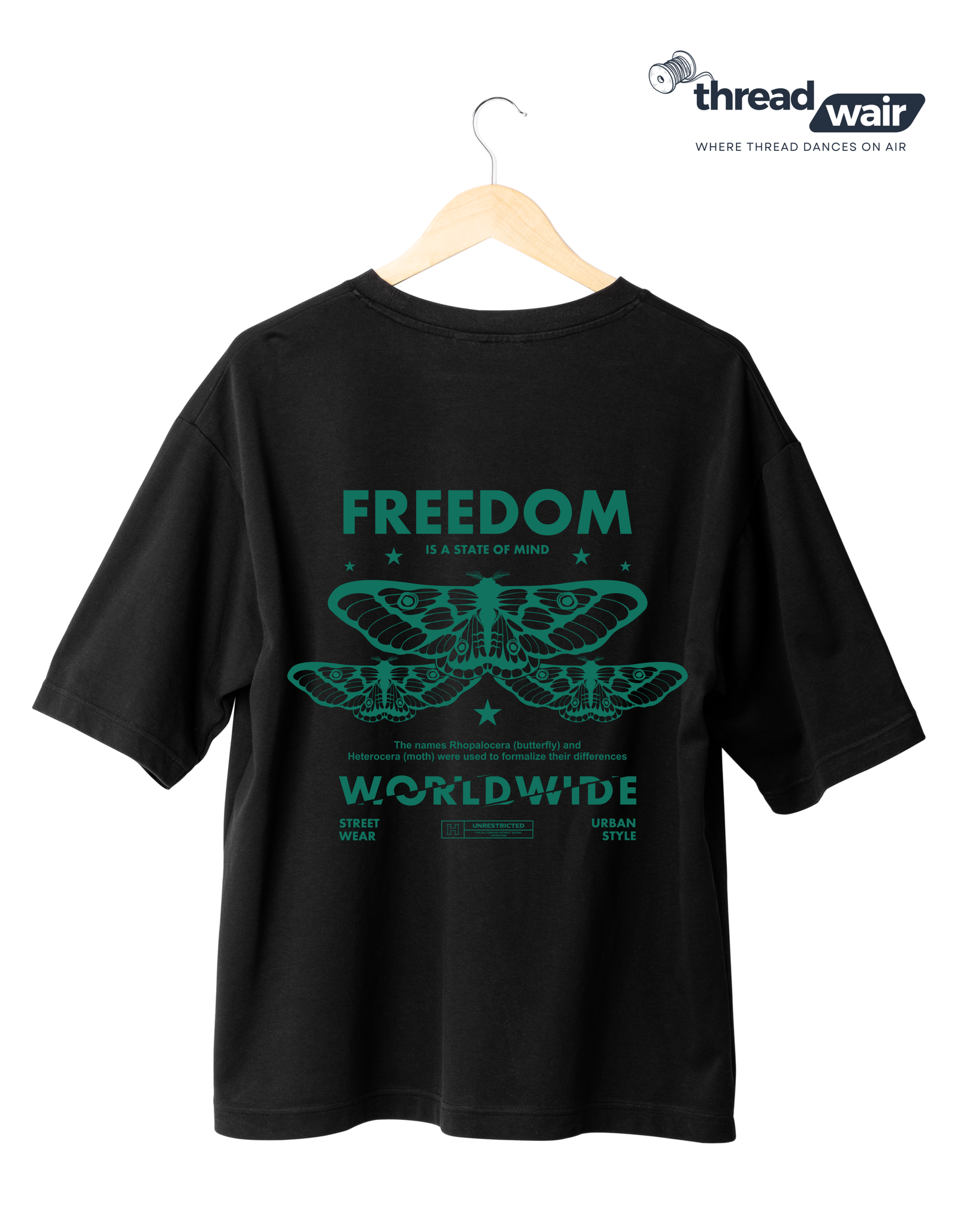Freedom T-Shirt BLACK | OVERSIZED