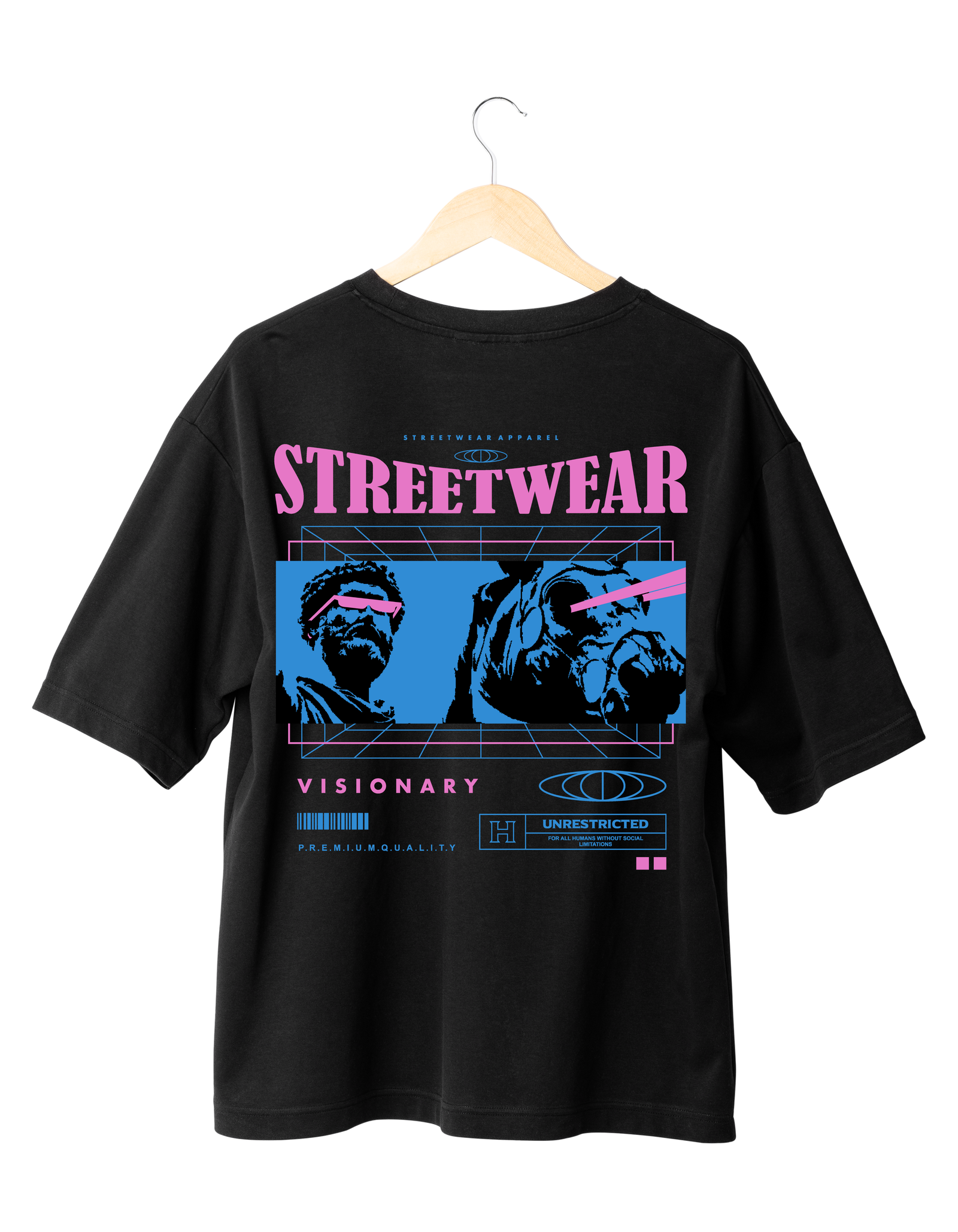 Streetwear Visionary Graphic T-Shirt BLACK | (OVERSIZED)