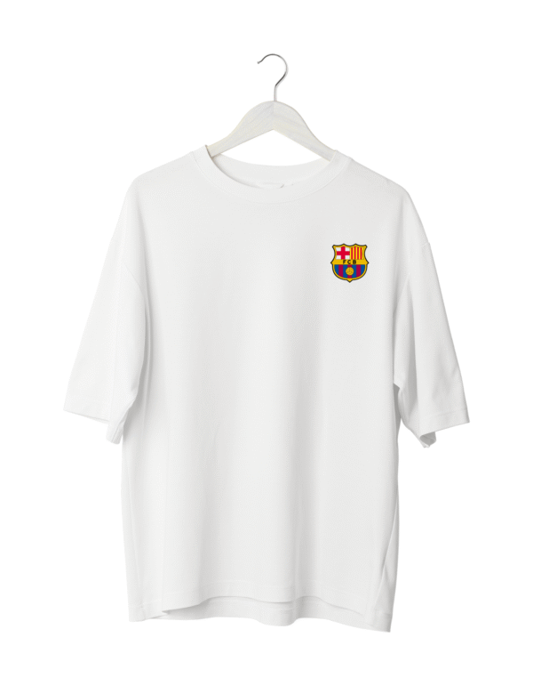 FC Barcelona Crest Classic T-Shirt  White  (OVERSIZED)