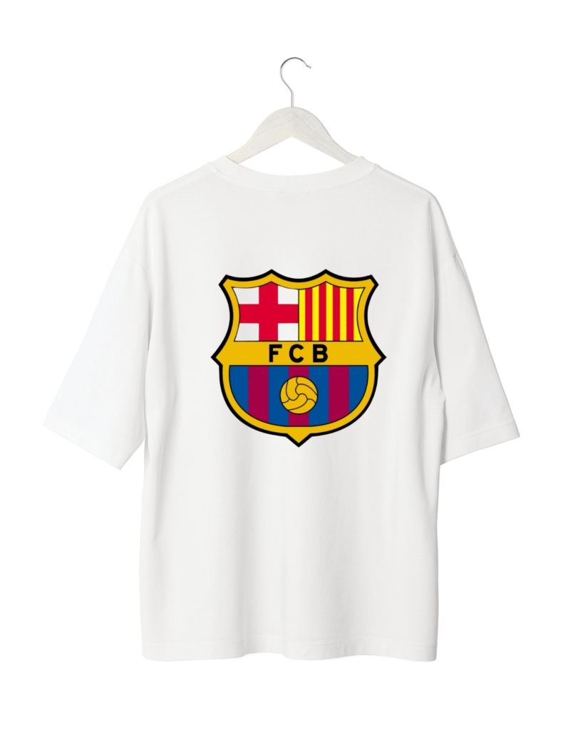 FC Barcelona Crest Classic T-Shirt  White  (OVERSIZED)