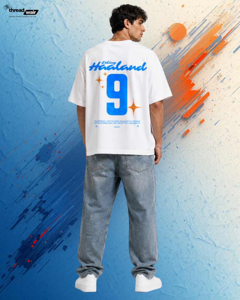 Haaland 9 Icon Edition T-Shirt WHITE  (OVERSIZED)