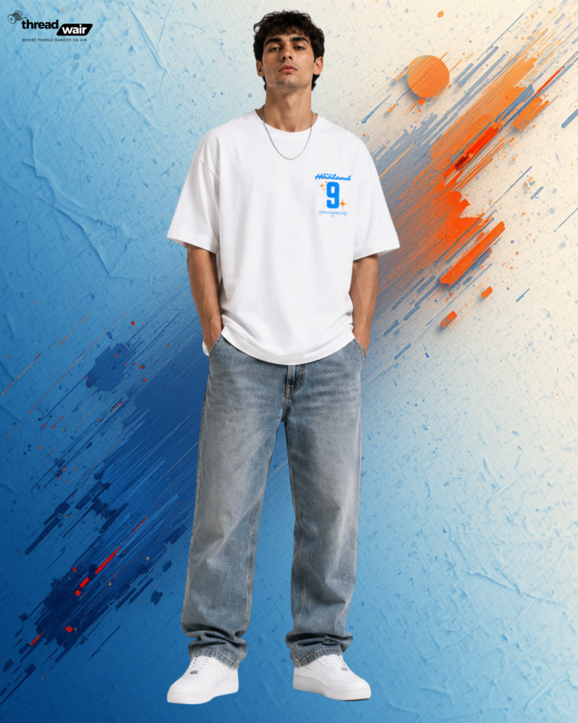 Haaland 9 Icon Edition T-Shirt WHITE  (OVERSIZED)