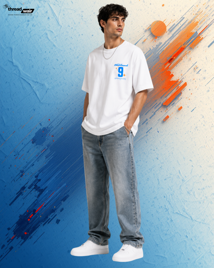Haaland 9 Icon Edition T-Shirt WHITE  (OVERSIZED)