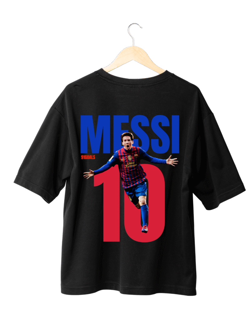 Messi Classic No.10 T-Shirt T-Shirt BLACK  (OVERSIZED)