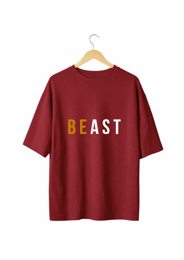 Beast T-Shirt Maroon (Oversized)
