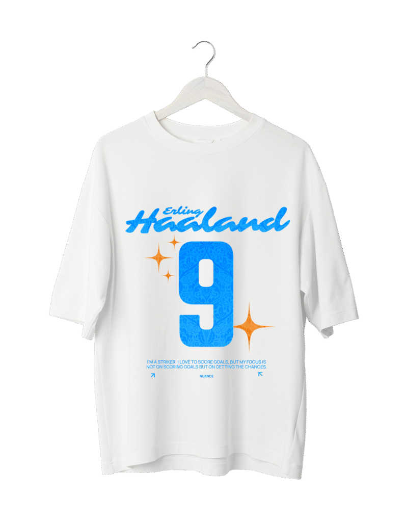 Haaland 9 Icon Edition T-Shirt WHITE  (OVERSIZED)