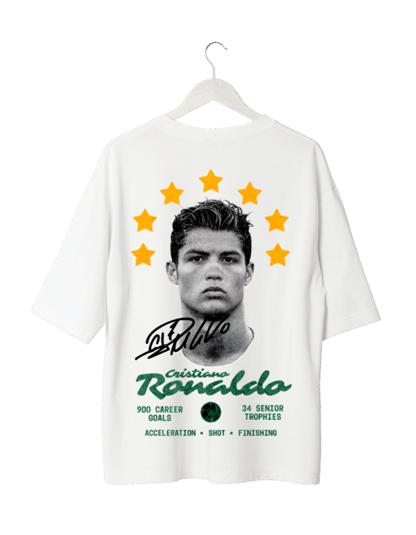 Cristiano Ronaldo T-Shirt WHITE  (OVERSIZED)