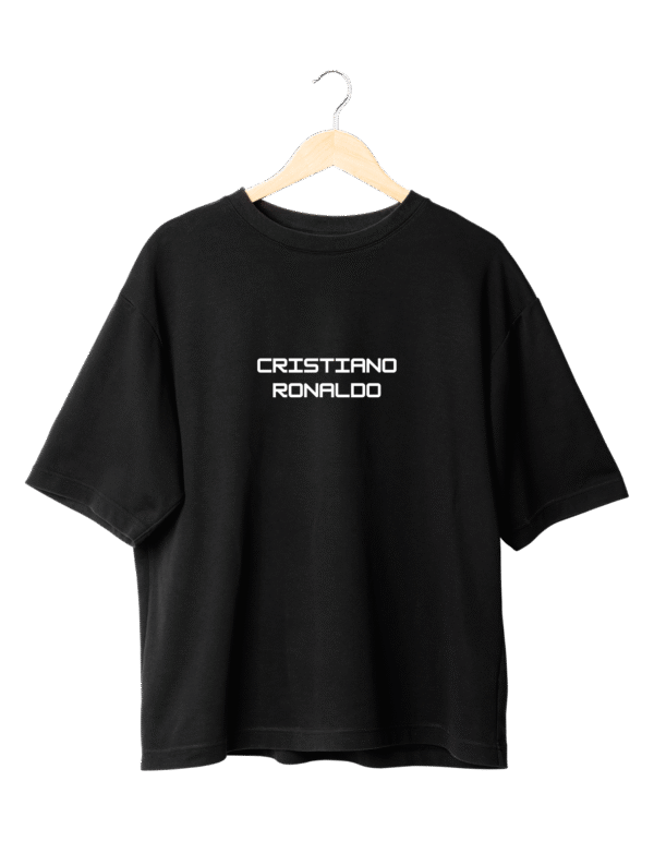 Ronaldo Classic Fan T-Shirt BLACK  (OVERSIZED )