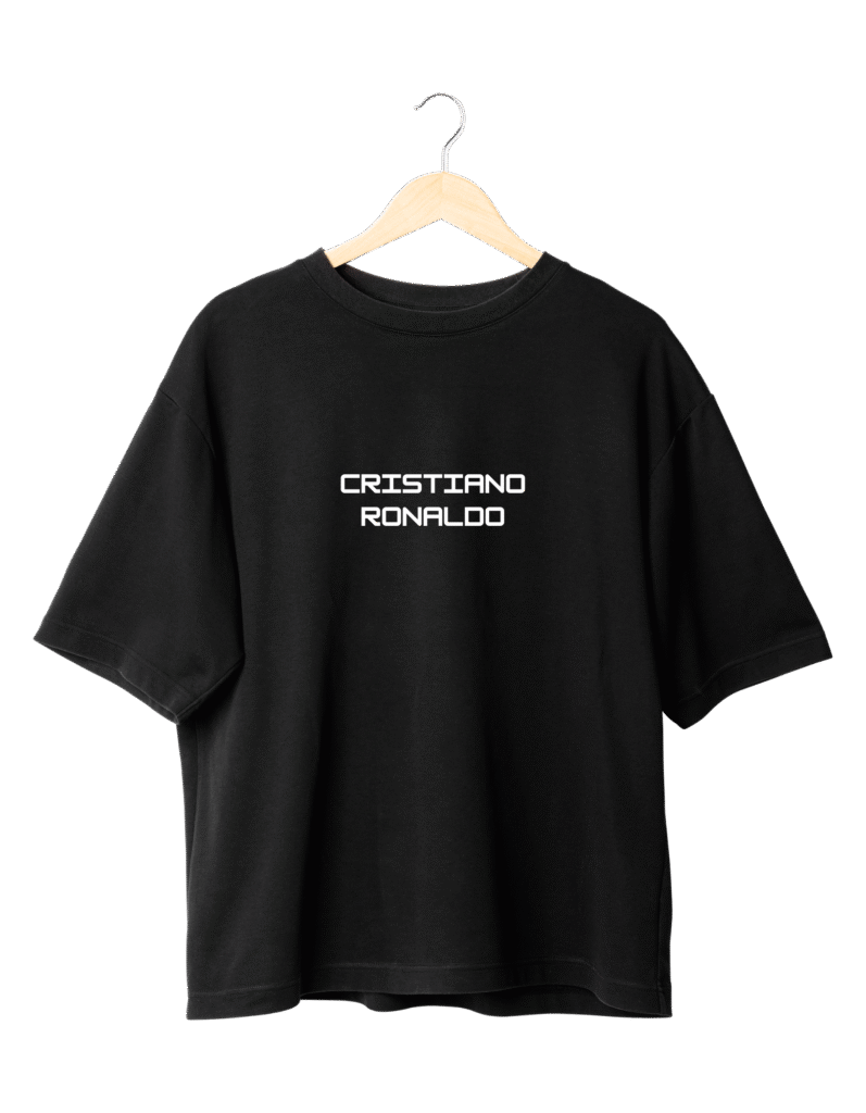 Ronaldo Classic Fan T-Shirt BLACK  (OVERSIZED )