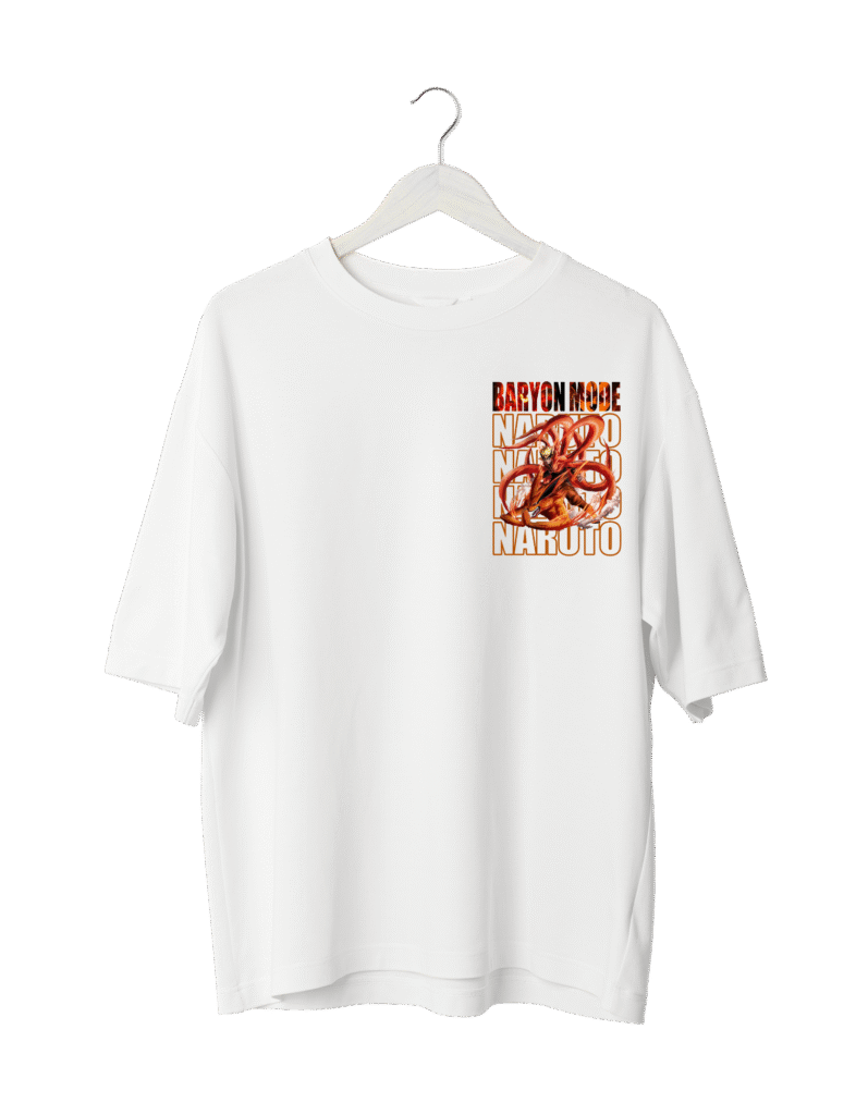 Naruto Baryon Mode-inspired Anime T-Shirt White (OVERSIZED)