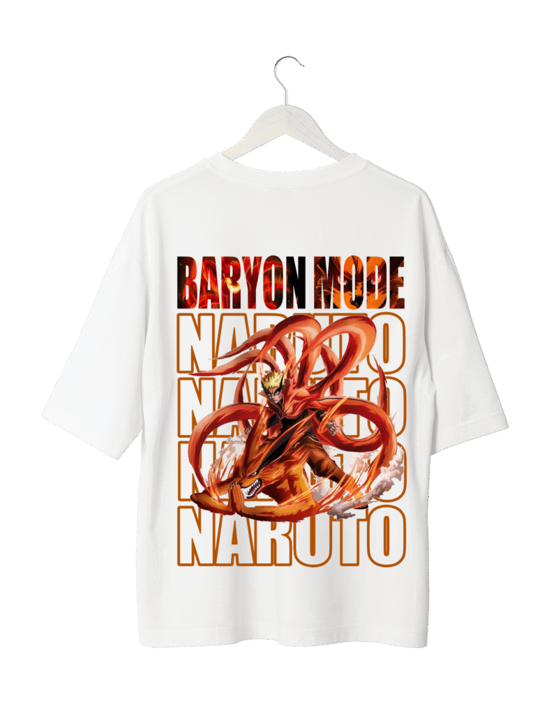 Naruto Baryon Mode-inspired Anime T-Shirt White (OVERSIZED)